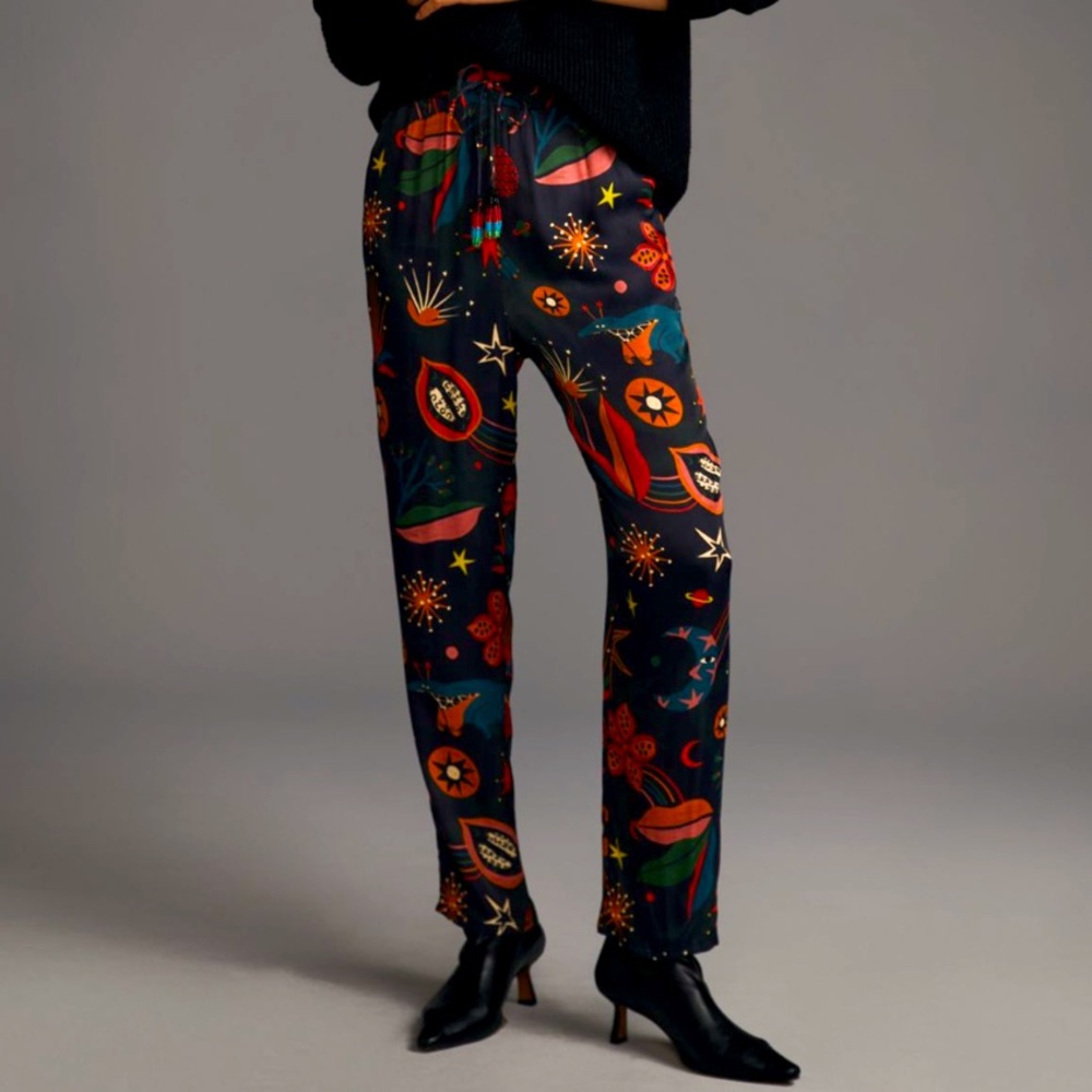 FARM Rio Black Floral Trousers